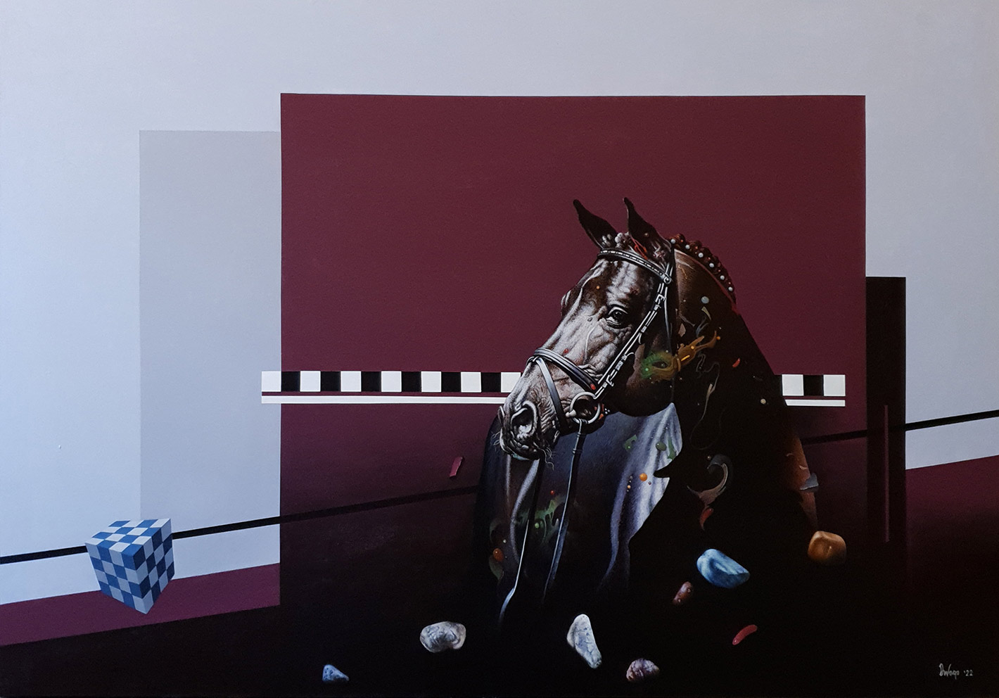 Morfeus, 100×70 cm, akril-ulje na platnu, 2022.